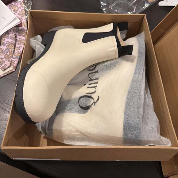 Quince Rubber Waterproof Ankle Rain Boot Women's Size 8 Stone Beige NEW FAST - Picture 5 of 6